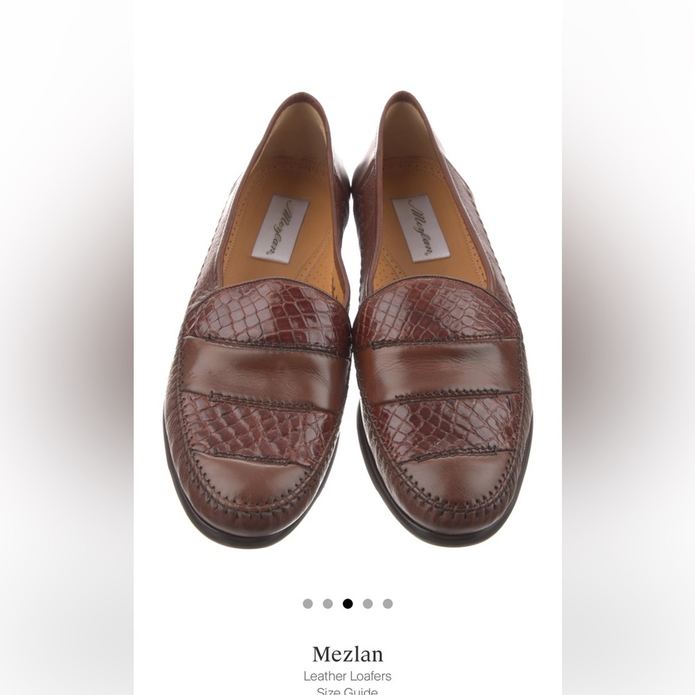 Brown loafers with snake, skin, lizard, and leather